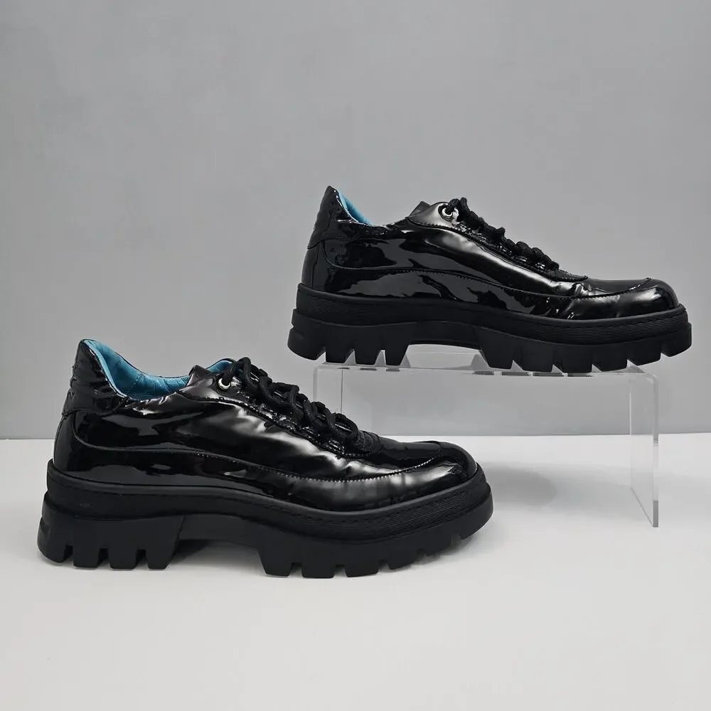 Valentina Rangoni Maracana Sneaker Womens 7.5 Black Glove Leather Platform